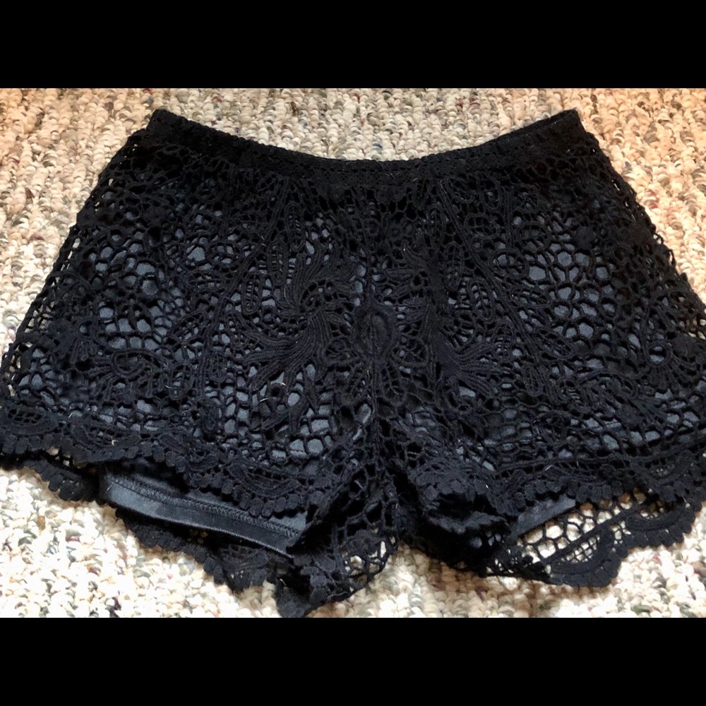 Lace Black Shorts